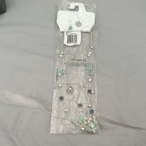 Kohl's Silver and Blue Jewelry Set